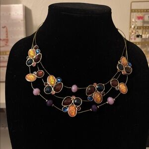 Elegant vintage Multicolor Necklace and Earring Set